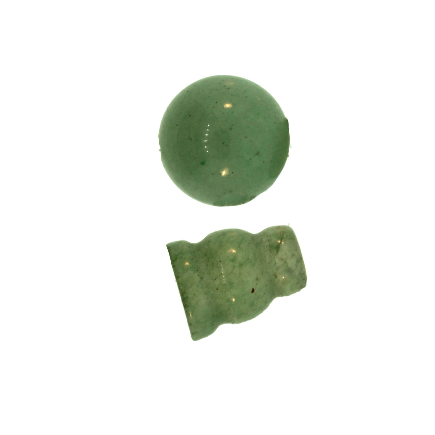10X8mm & 10mm Green Aventurine Plain 3 Hole (1) & Guru (1) Beads