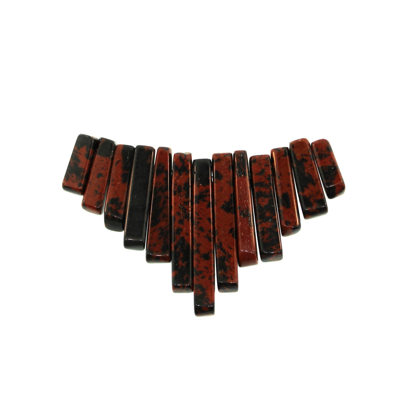 Graduated Mahogany Obsidian Plain 13 Pcs Collar Beads