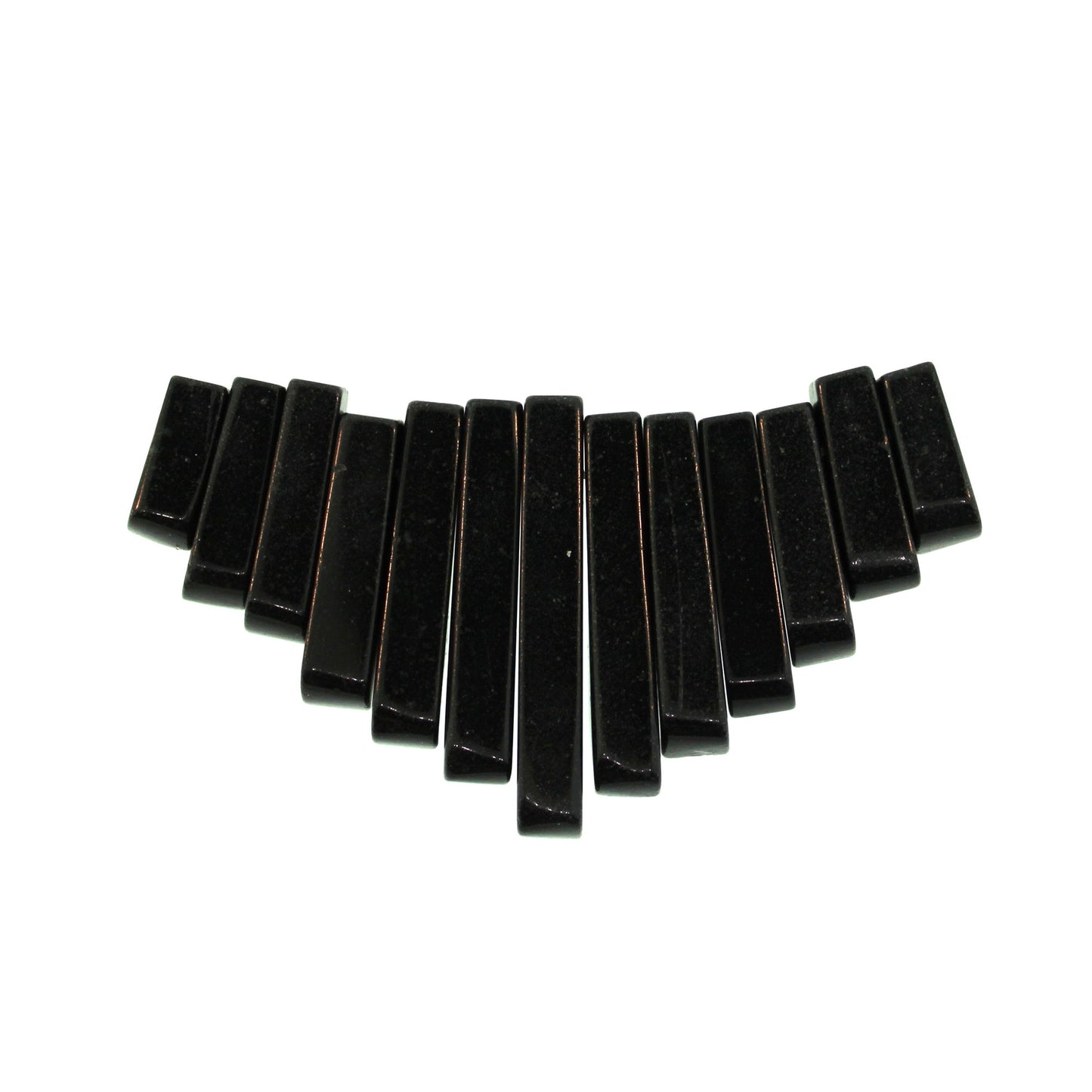 Graduated Blackstone Plain 13 Pcs Collar Beads