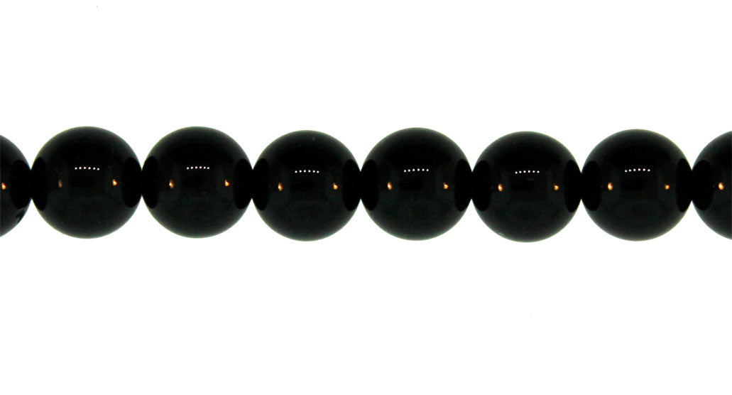 15.5 inch - 16 inch 8mm Black Agate Natural Plain Round Beads