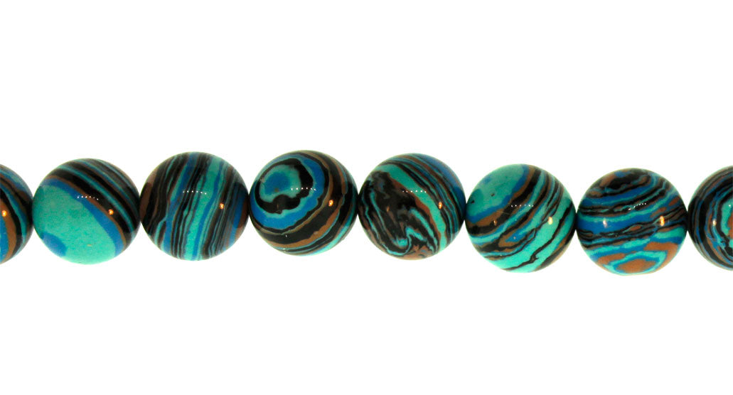 15.5 inch - 16 inch 8mm Blue Calsilica Synthetic Plain Round Beads