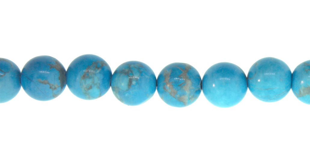 15.5 inch - 16 inch 4mm Blue/Howlite Plain Round Beads
