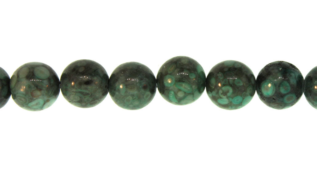 15.5 inch - 16 inch 8mm Ocean Fossil Jasper (Blue) Dyed Plain Round Beads