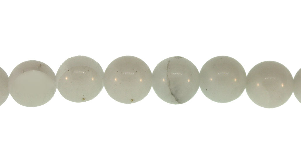 15.5 inch - 16 inch 8mm Snow Quartz Natural Plain Round Beads