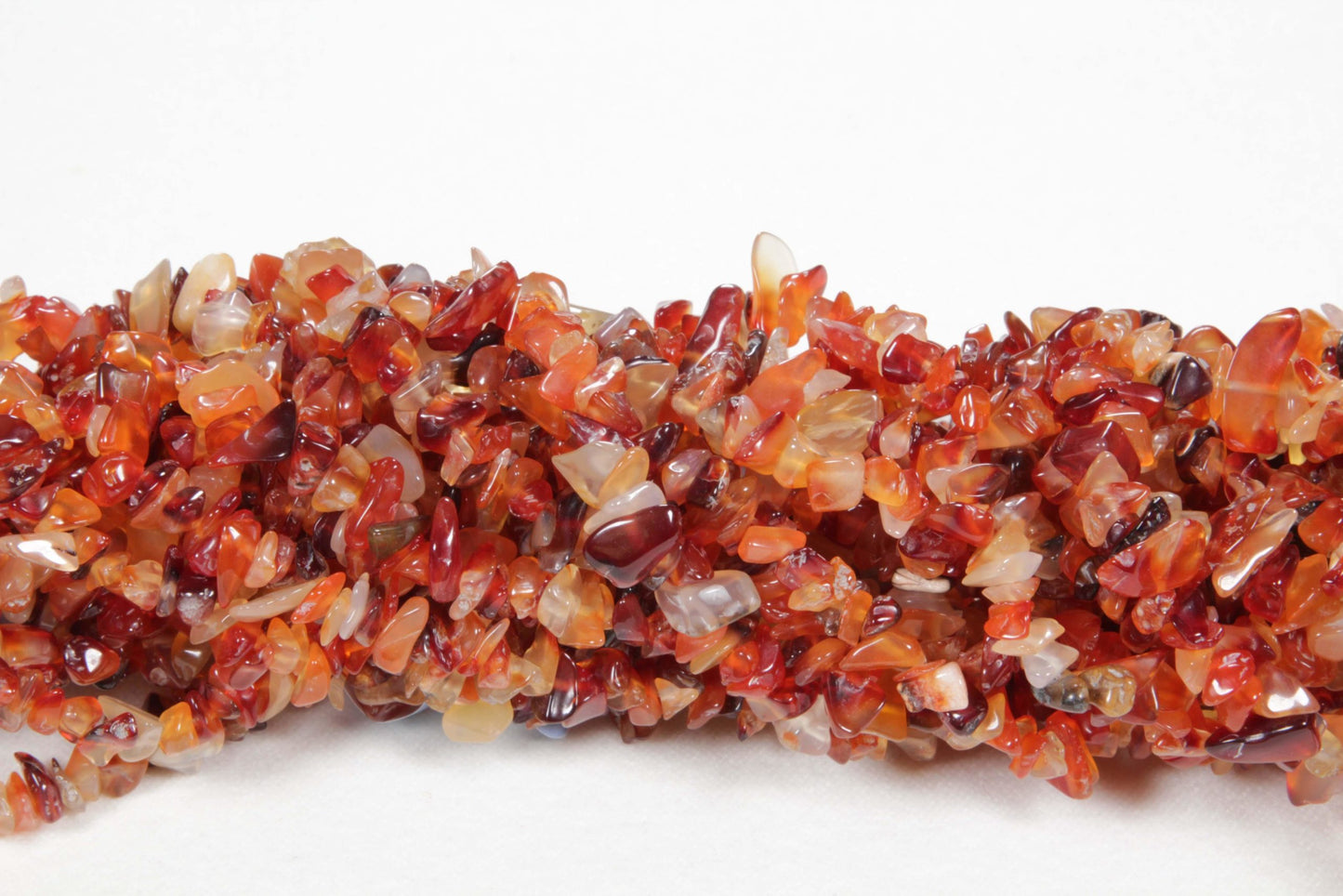 36 inch Carnelian Agate Plain Chip Beads