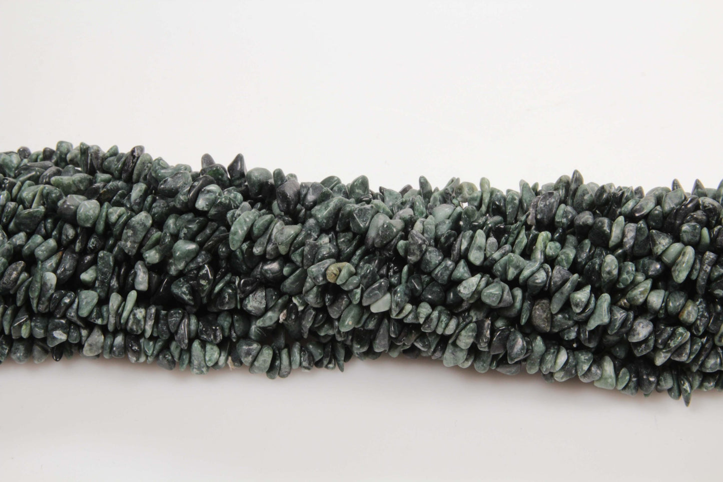 36 inch Green Opal Plain Chip Beads