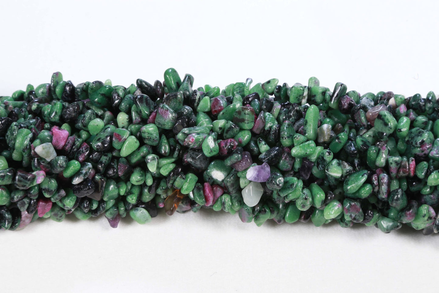 36 inch Ruby Zoisite Plain Chip Beads