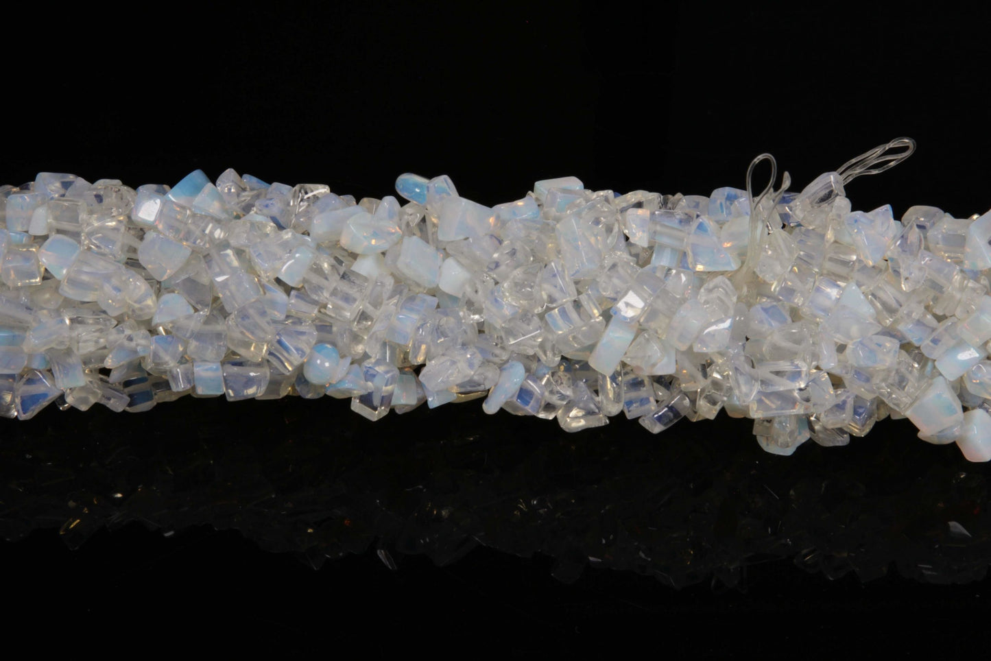 36 inch Opalite Glass Plain Chip Beads
