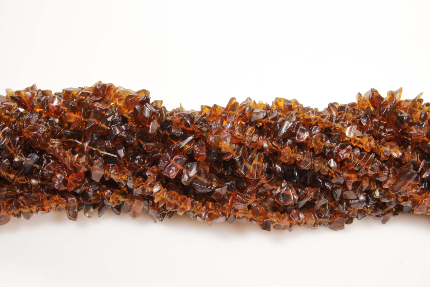 36 inch Smoky Quartz Glass Glass Plain Chip Beads