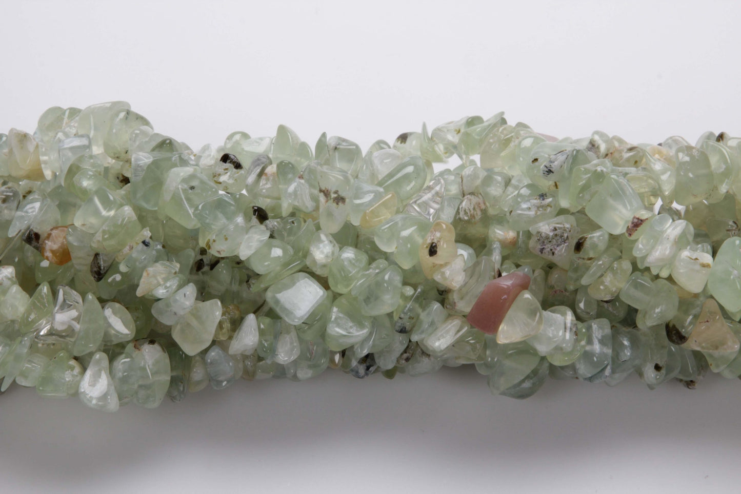 36 inch Prehnite Plain Chip Beads