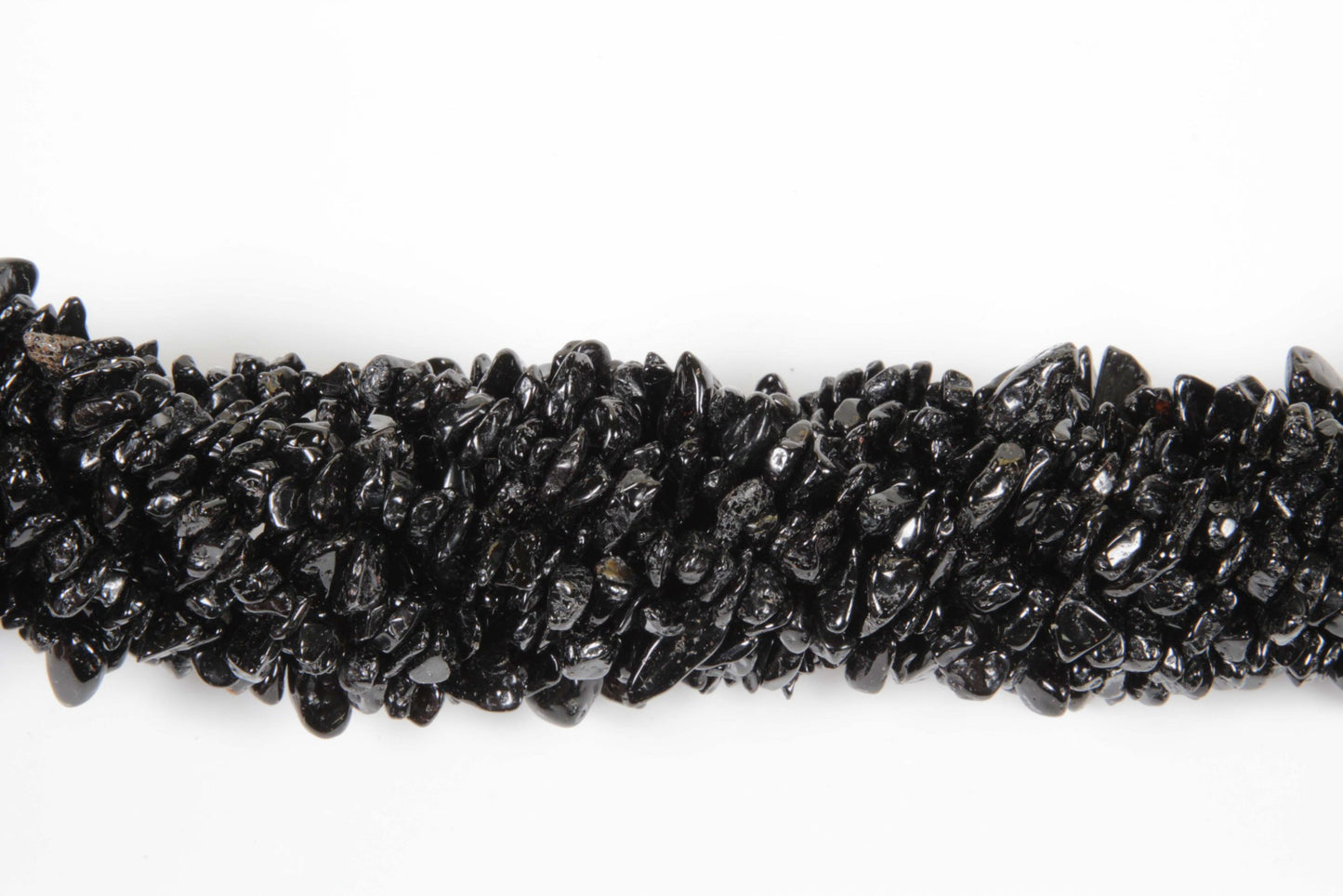 36 inch Black Tourmaline Plain Chip Beads