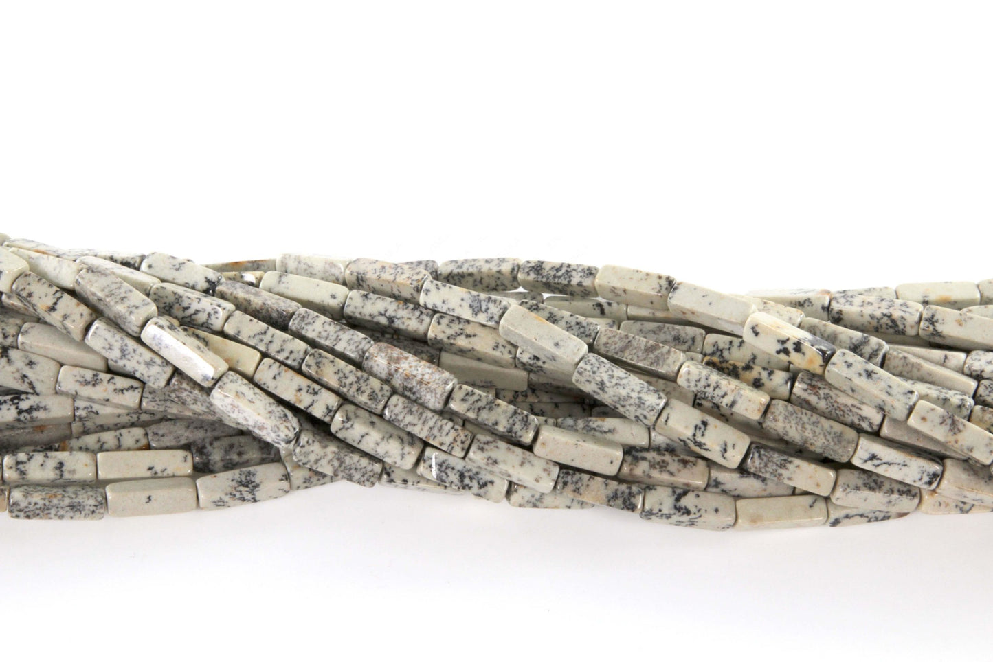 16 inch 4X13mm Dendrite Agate Plain Square Tube Beads