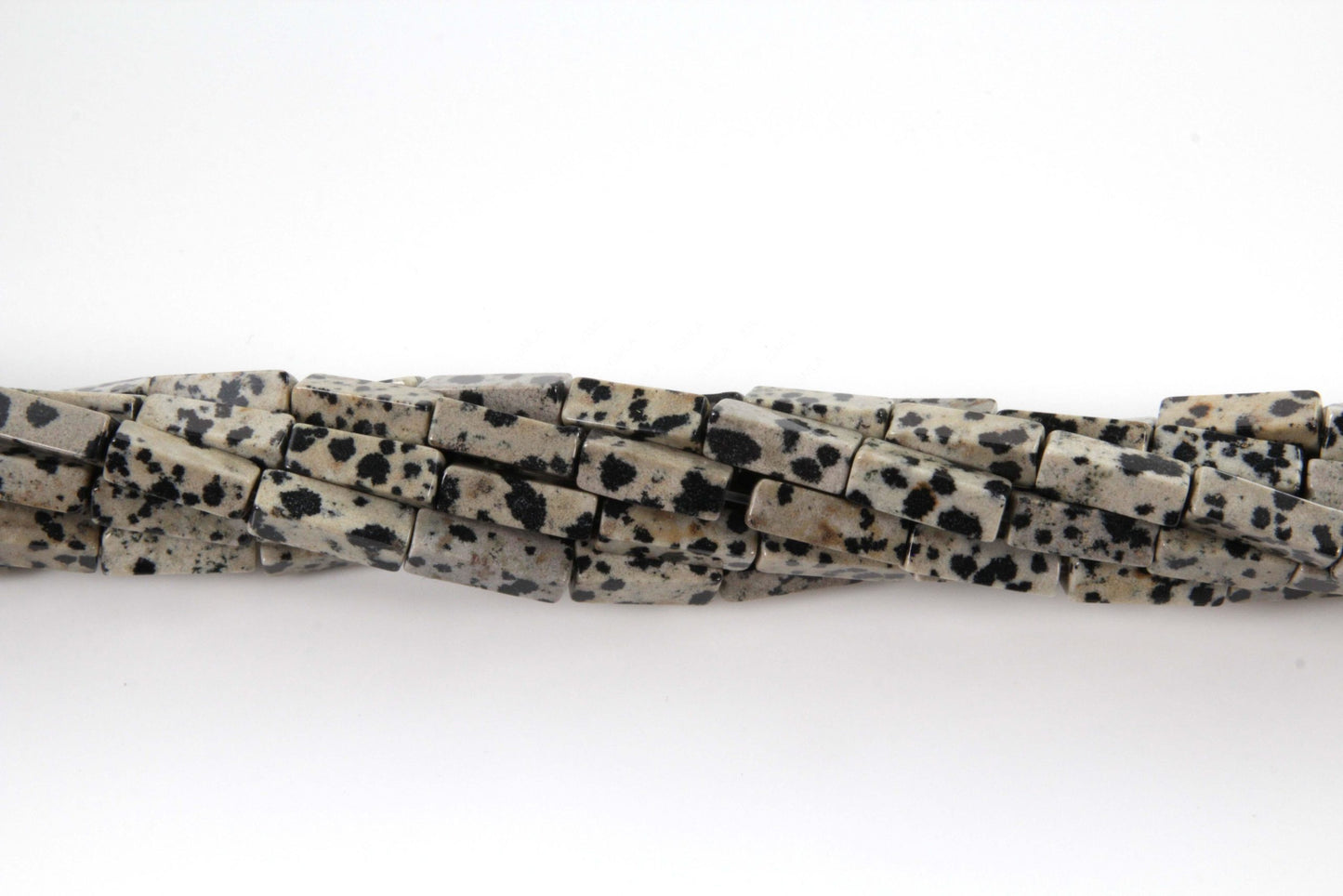 16 inch 4X13mm Dalmatian Jasper Plain Square Tube Beads