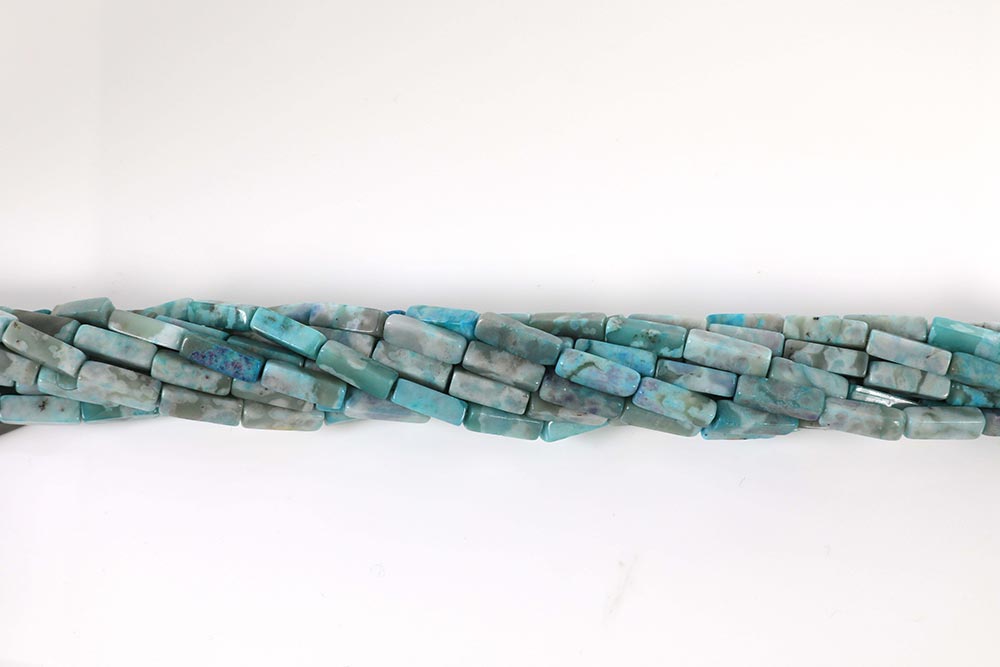 16 inch 4X13mm Turquoise Jasper Plain Square Tube Beads