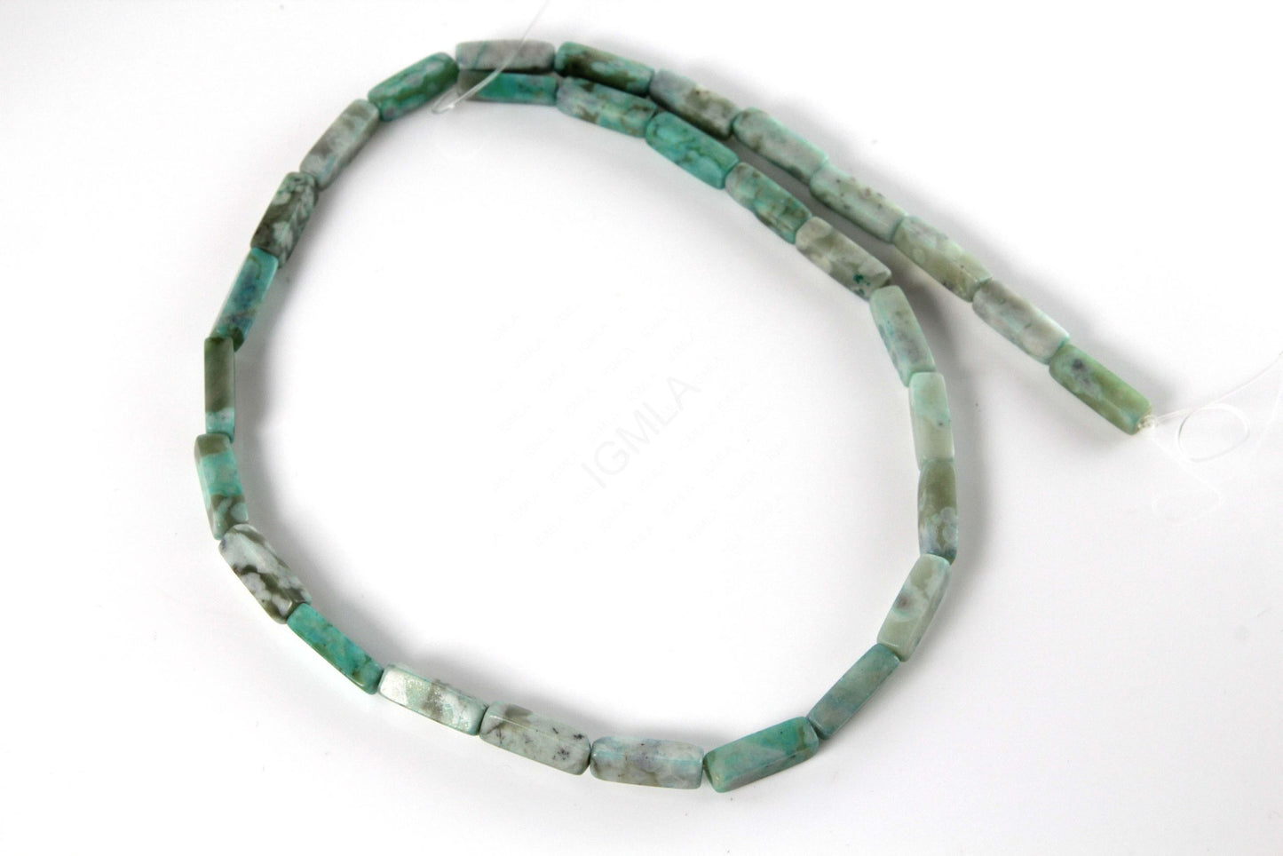 16 inch 4X13mm Dyed Green Turquoise Jasper Plain Square Tube Beads