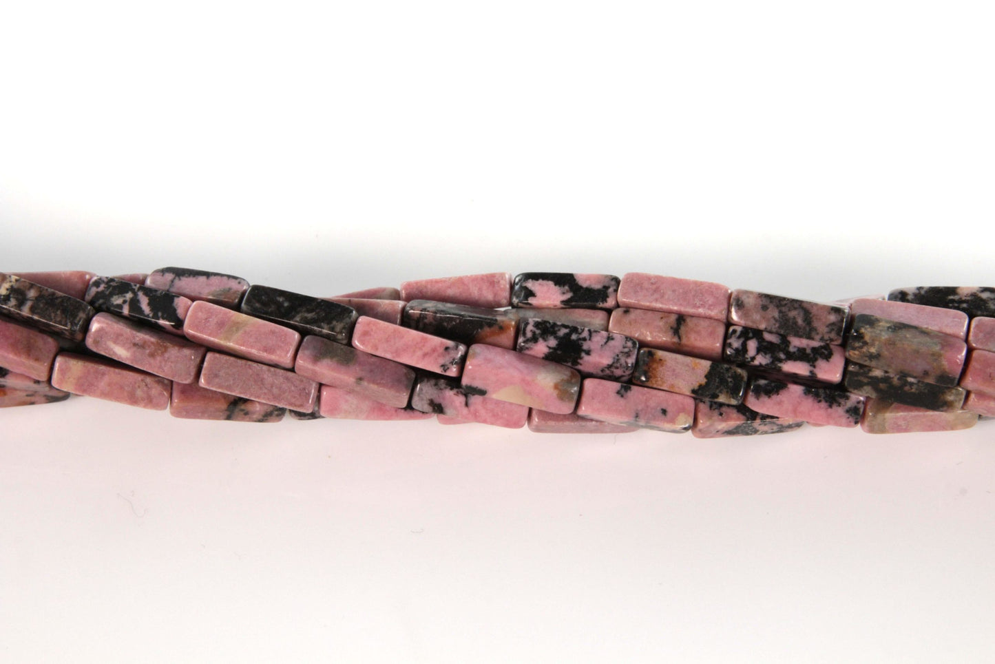 16 inch 4X13mm Rhodonite Plain Square Tube Beads