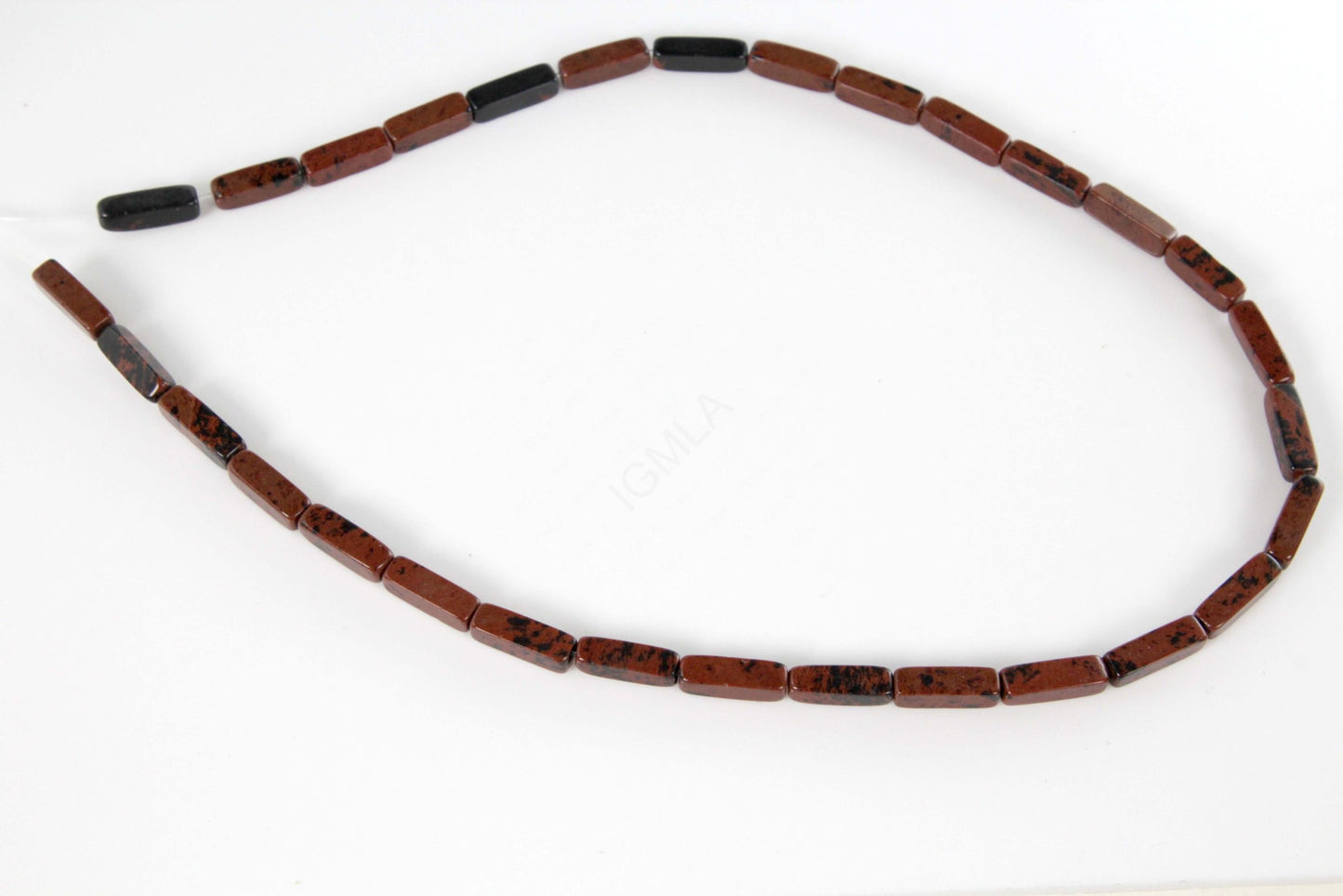 16 inch 4X13mm Mahogany Obsidian Plain Square Tube Beads