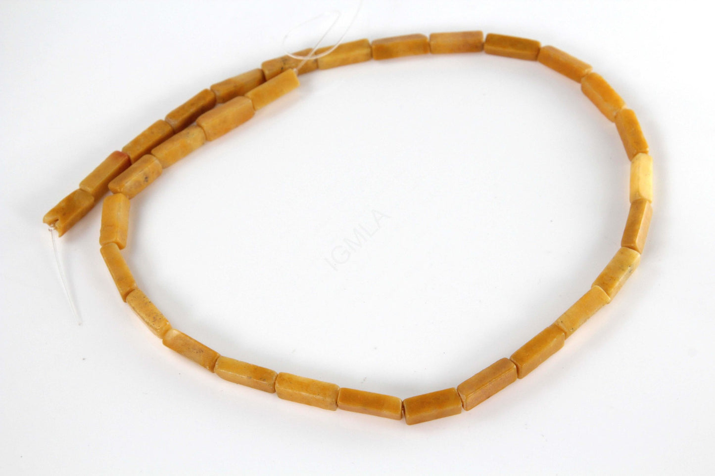16 inch 4X13mm Mustard Jasper Plain Square Tube Beads