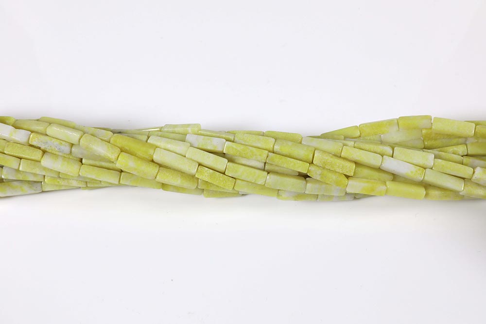 16 inch 4X13mm Pineapple Jasper Plain Square Tube Beads