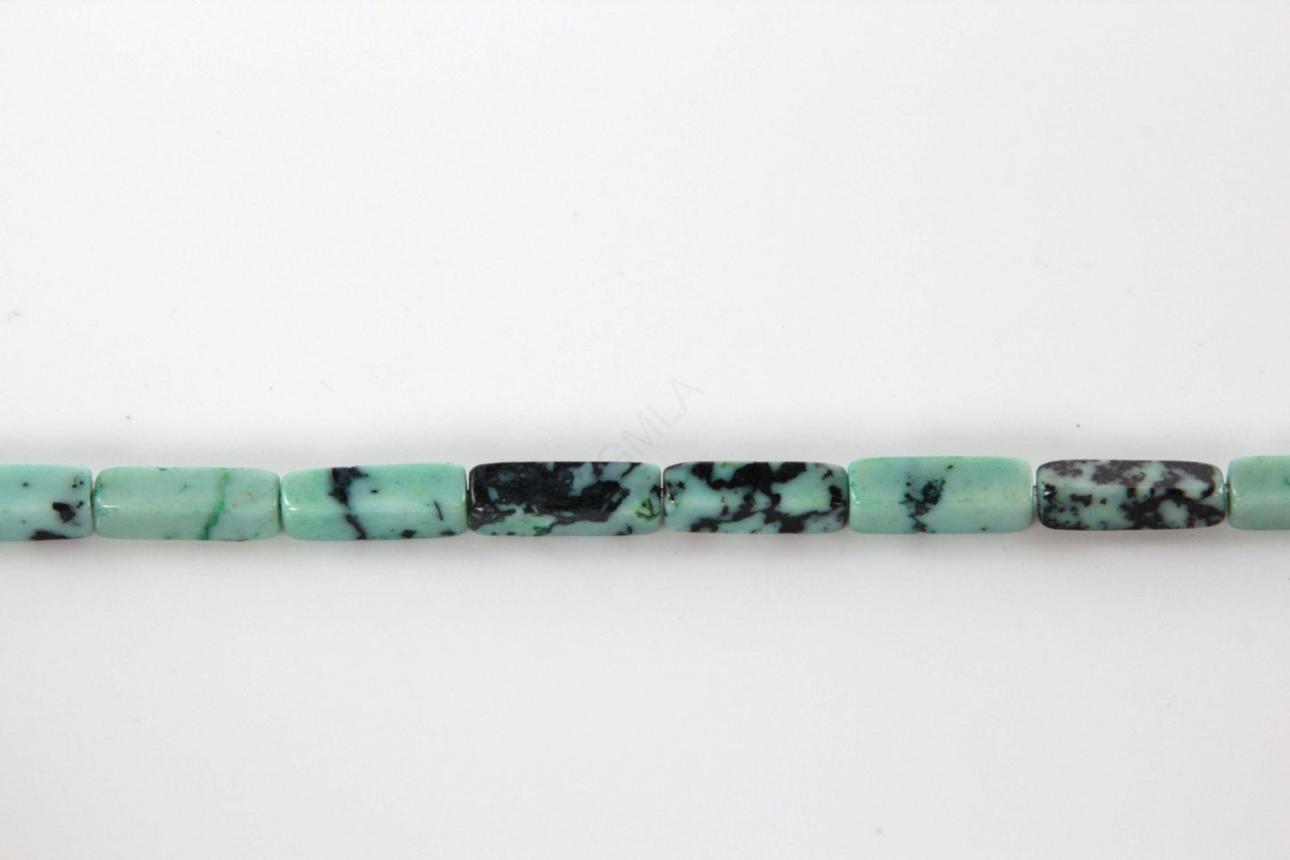 16 inch 4X13mm Green Variscite Jasper Plain Square Tube Beads