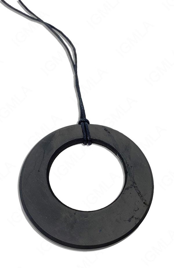 Shungite Circle within a circle Pendant