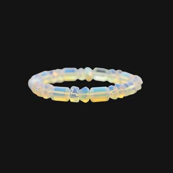 8mm Opalite Glass Freeform And Capsule Bracelets