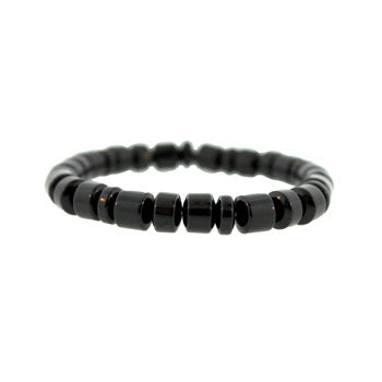 8mm Synthetic Black Agate Drum Bracelets