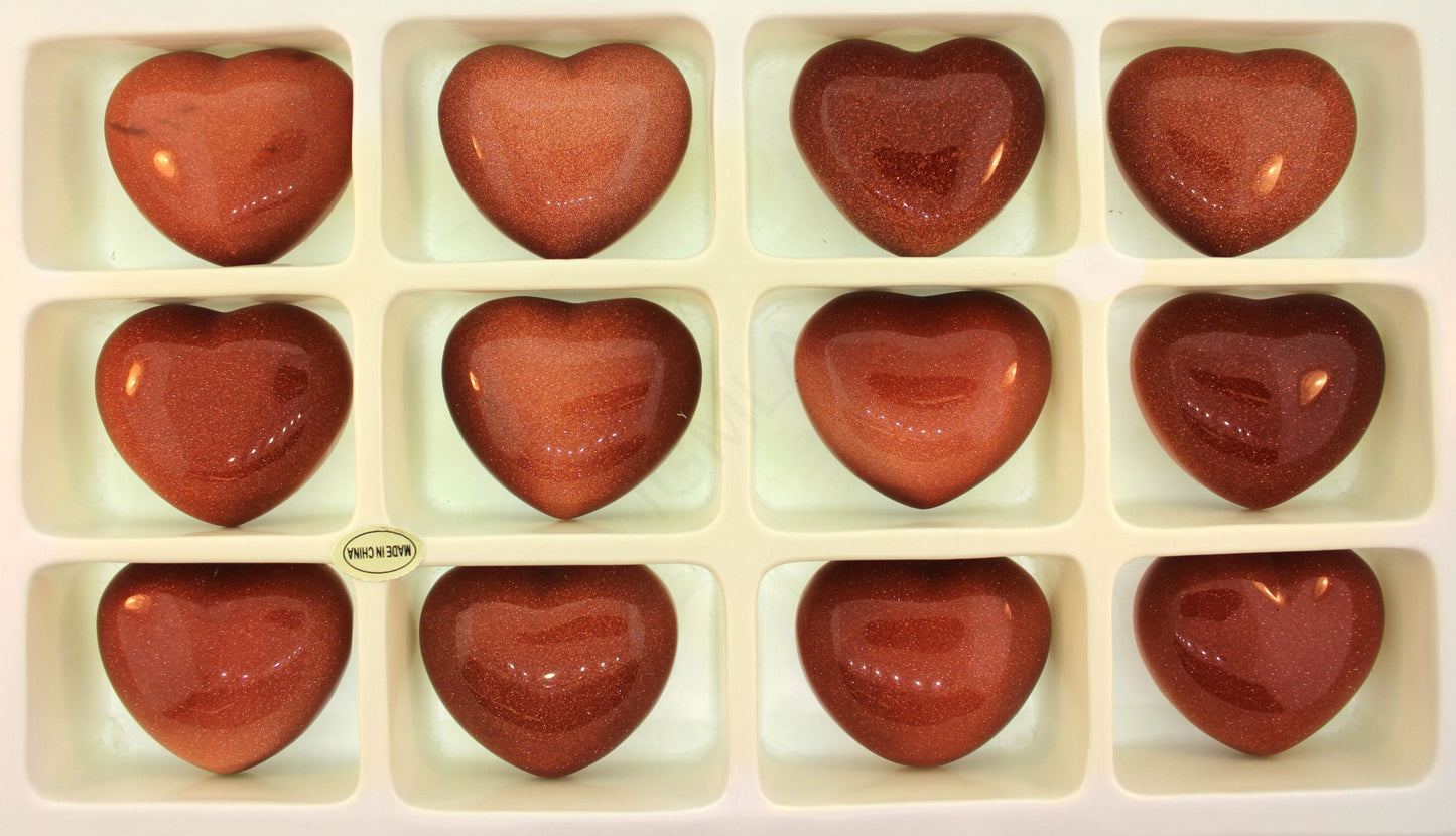 45mm Brown Goldstone Man Made Puffy Heart Gift Item