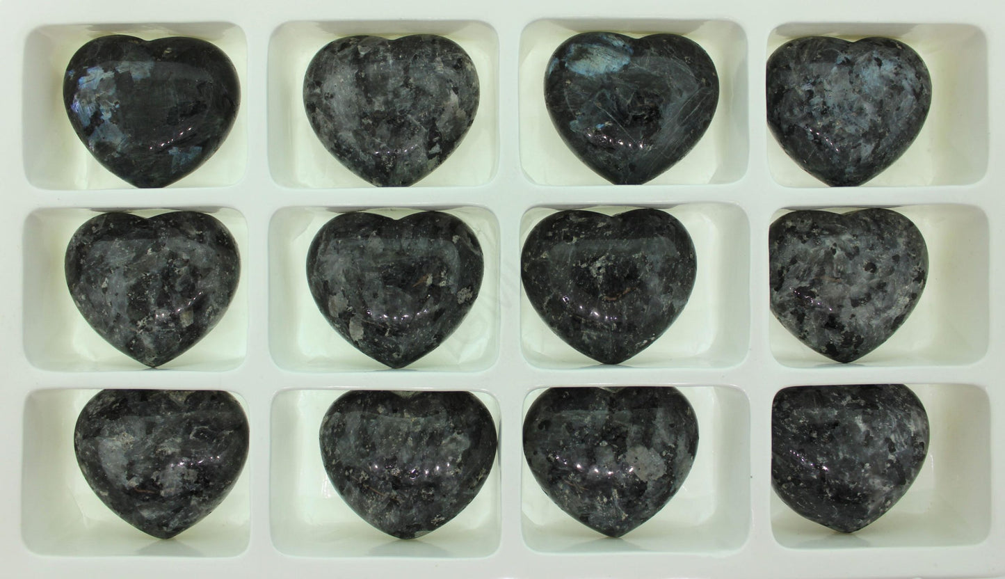 45mm Black Labradorite Puffy Heart Gift Item