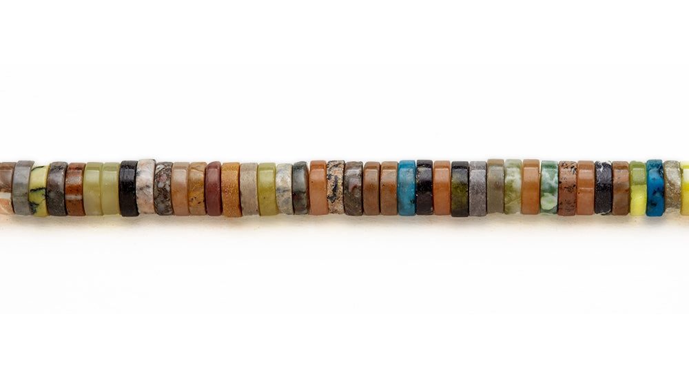15-16 inch 10X3mm Multi Stone Heishi Plain Beads