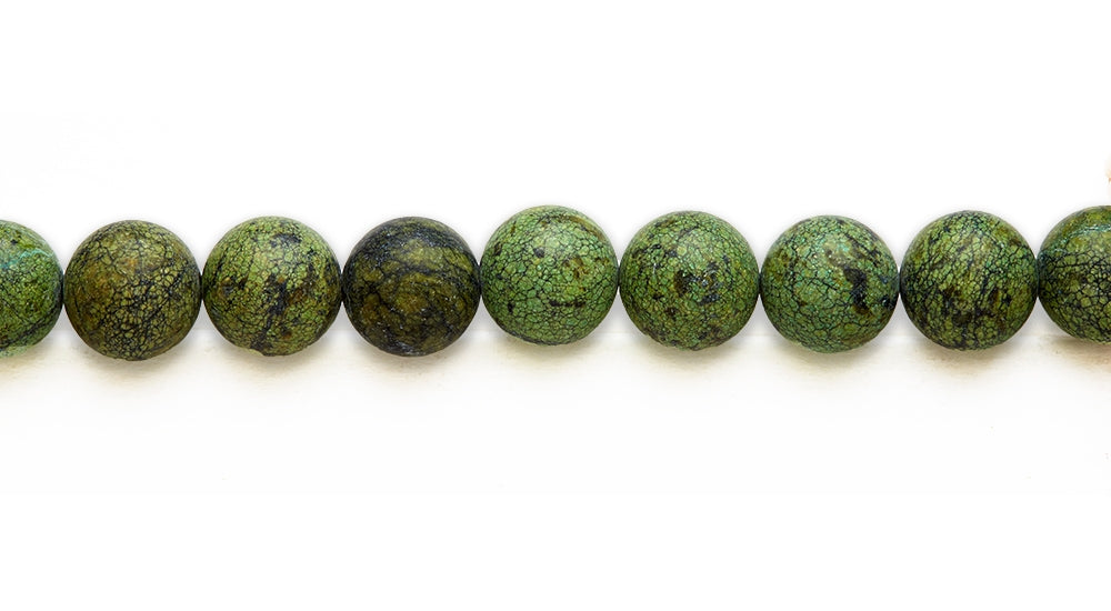 15-16 inch 16mm Green Turq Jasper Round Plain Beads