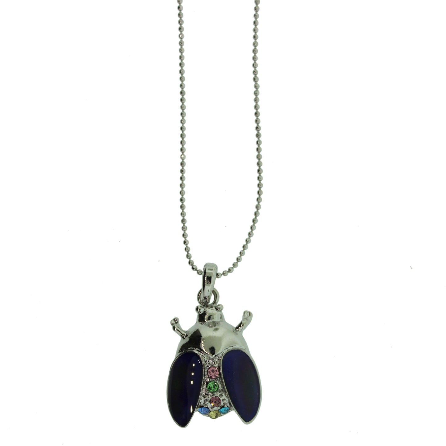 18 inch Zinc Alloy Rhodium Plated Bee Necklace