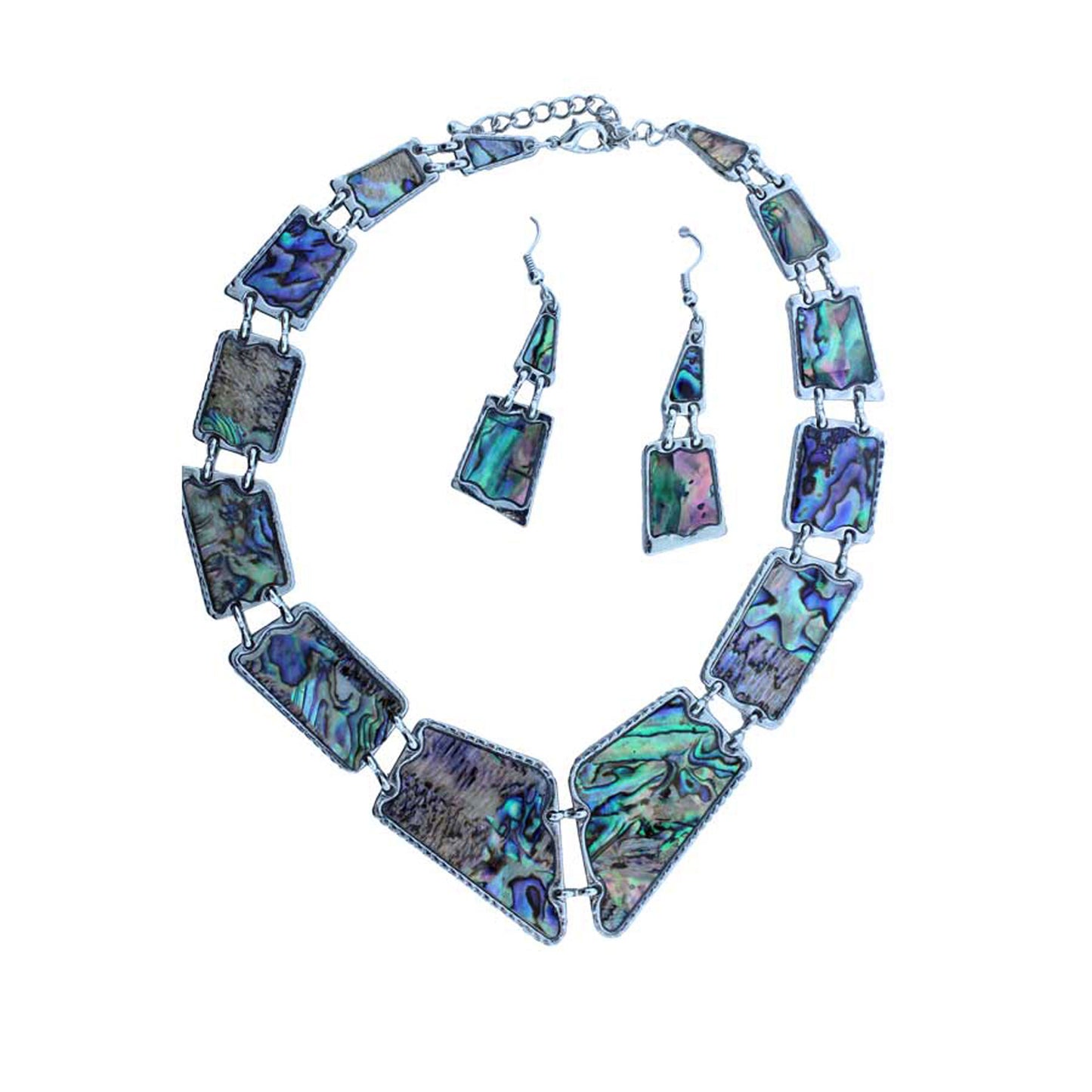 Zinc Alloy Silver Plated Rectangle Pendants & Earrings