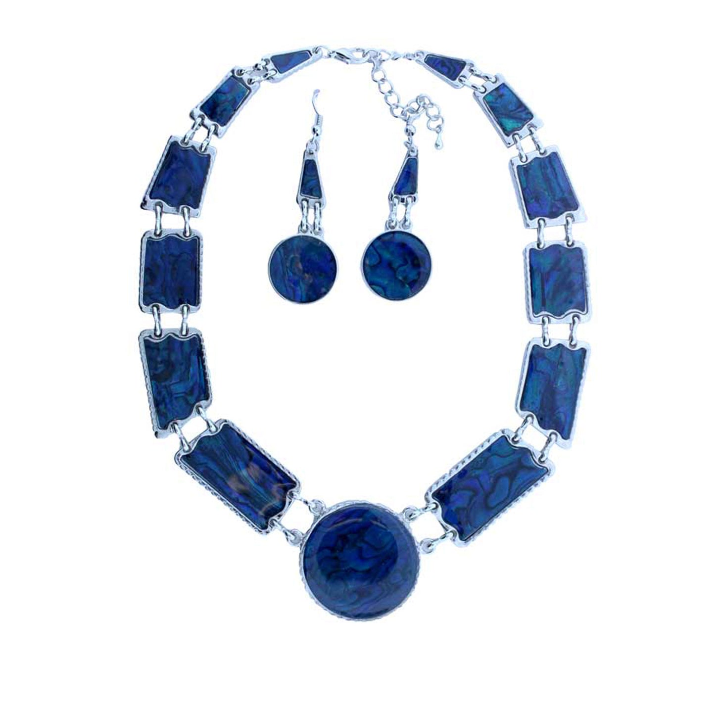 Zinc Alloy Silver Plated Round Pendants & Earrings