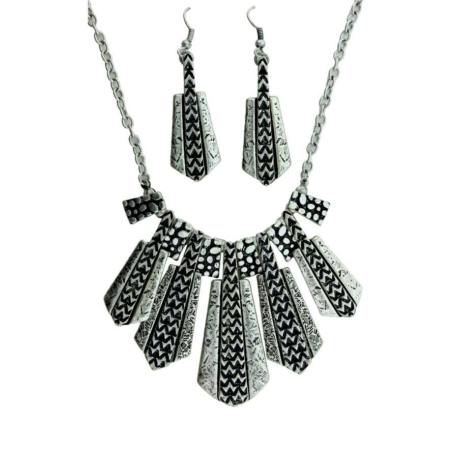 Zinc Alloy Silver Plated Pendants & Earrings set