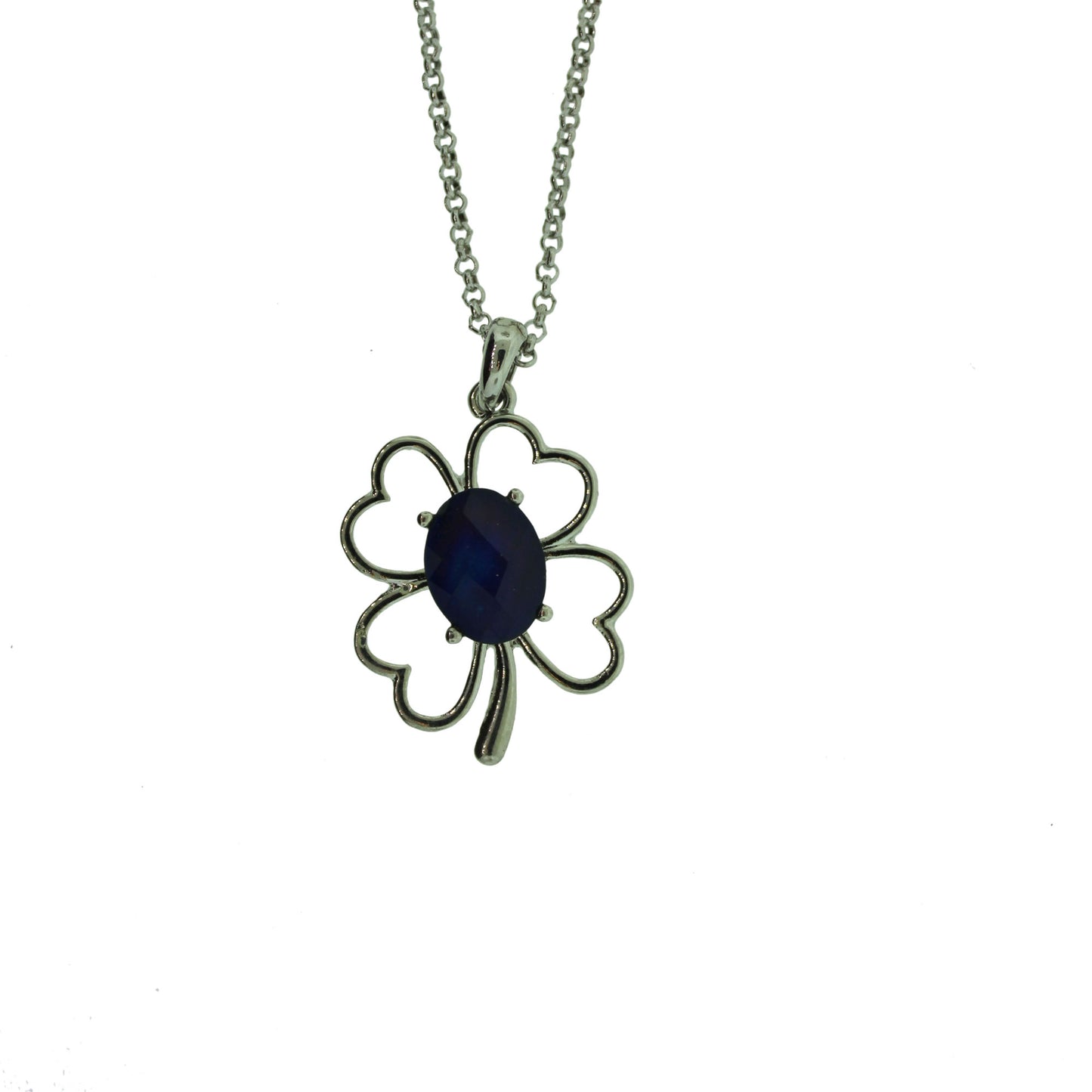 18 inch Zinc Alloy Rhodium Plated Flower Necklace