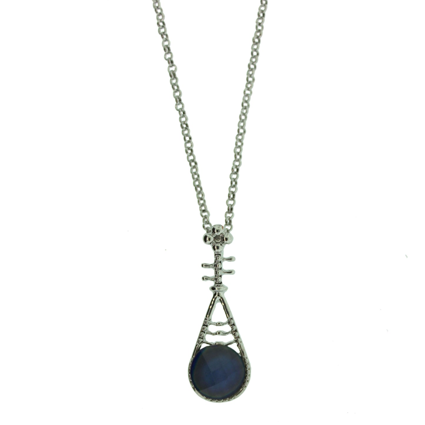 18 inch Zinc Alloy Rhodium Plated Musical Note Necklace