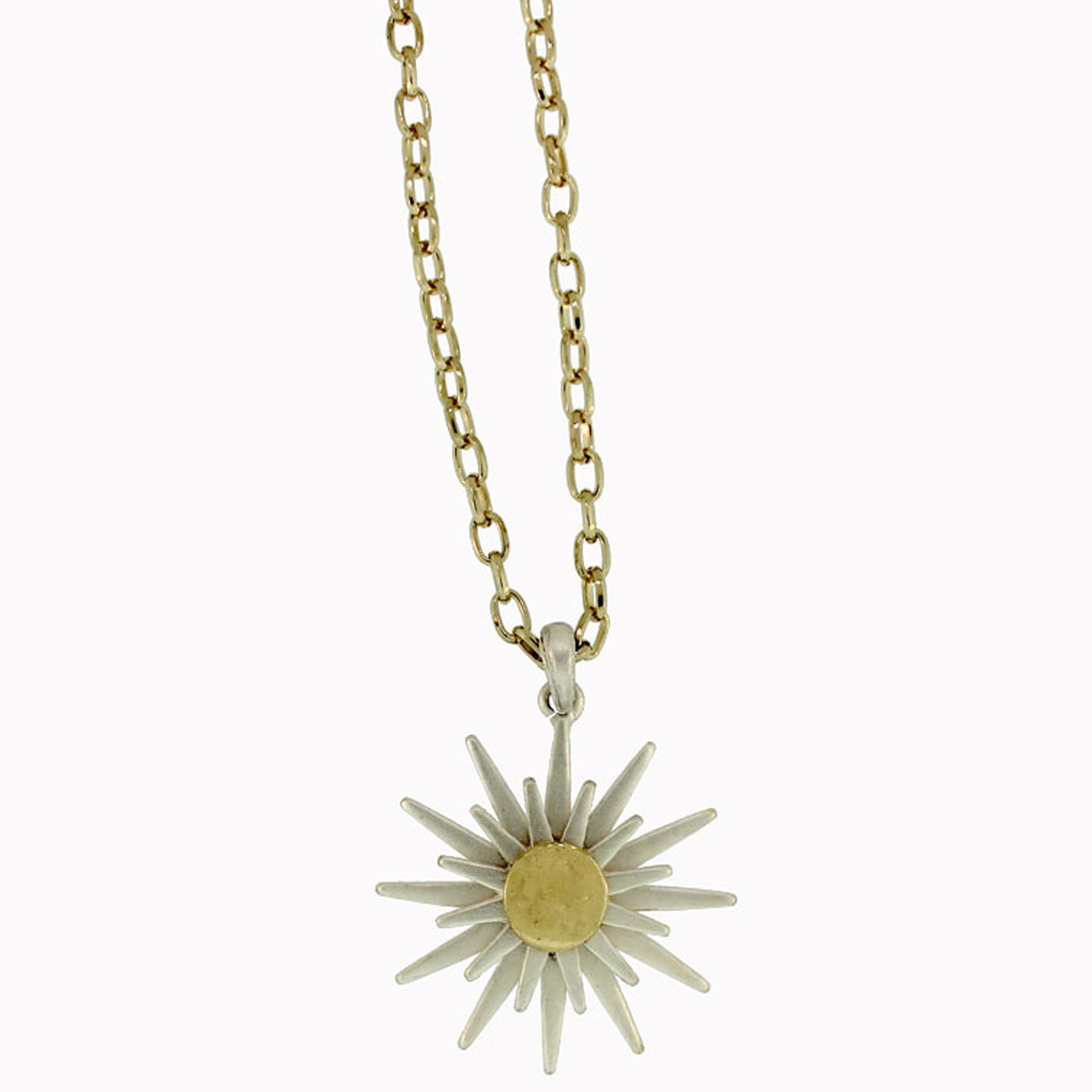 18 inch Zinc Alloy Gold Plated Sun Necklace
