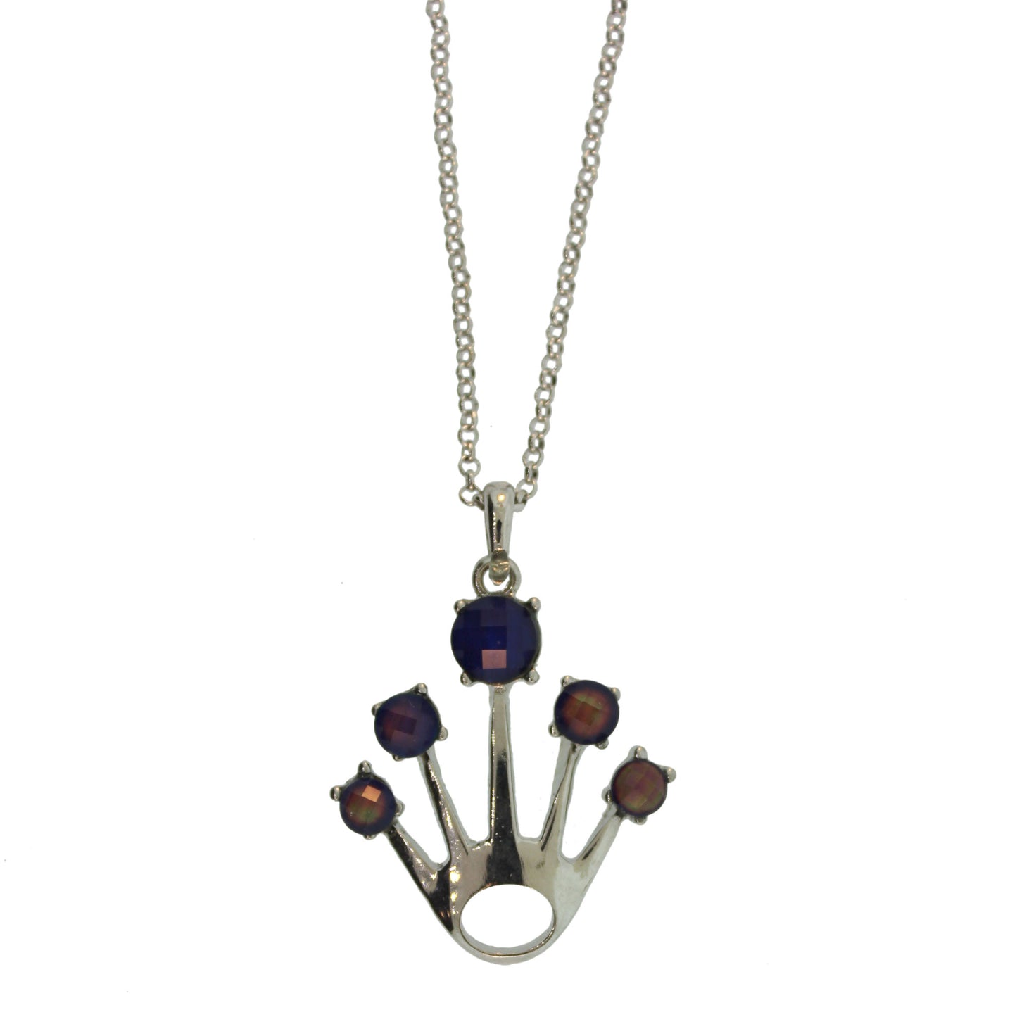 18 inch Zinc Alloy Rhodium Plated Hand Necklace