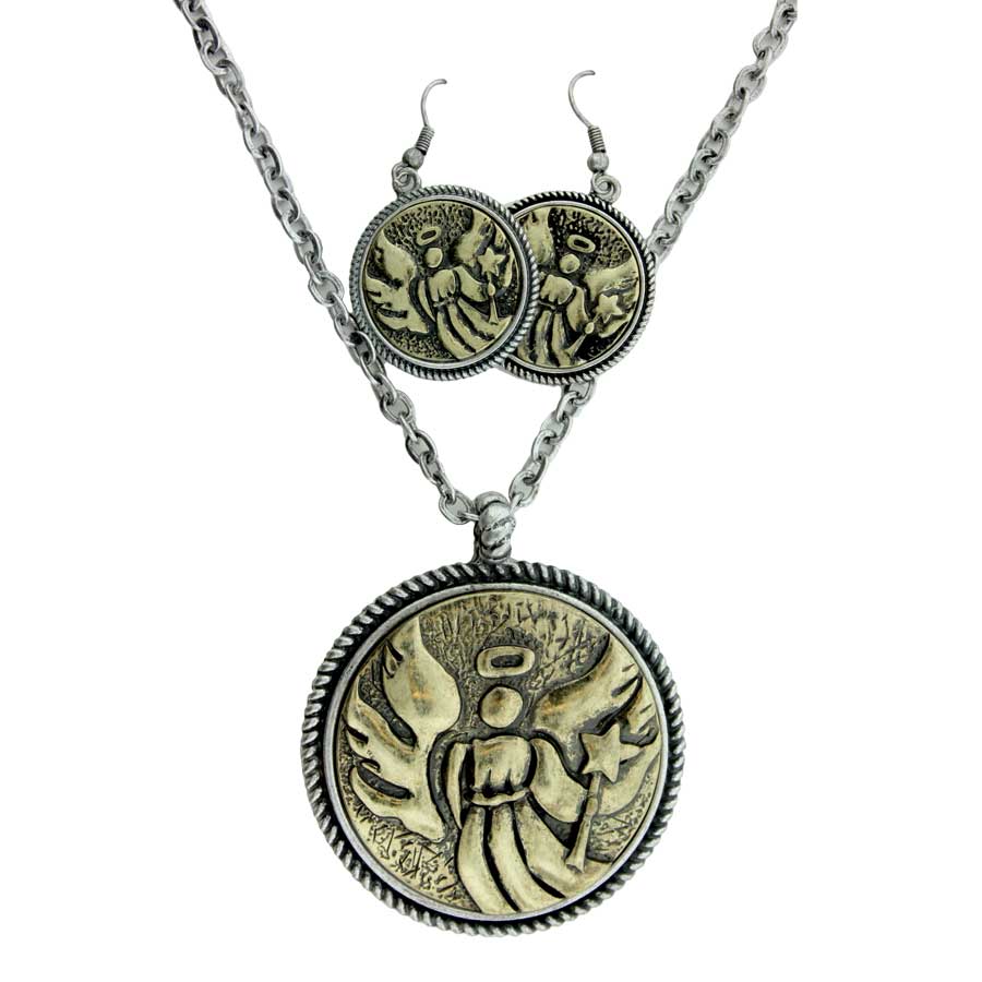 Zinc Alloy Burnished Gold Finish Pendants & Earrings
