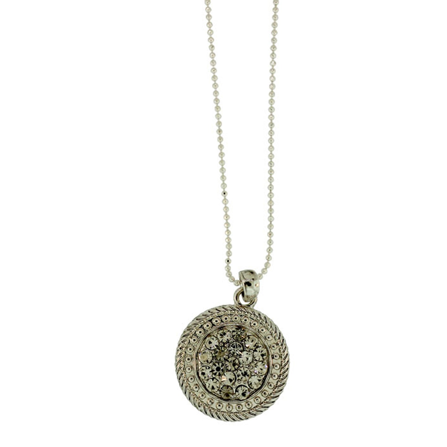 18 inch Zinc Alloy Silver Plated Round Necklace