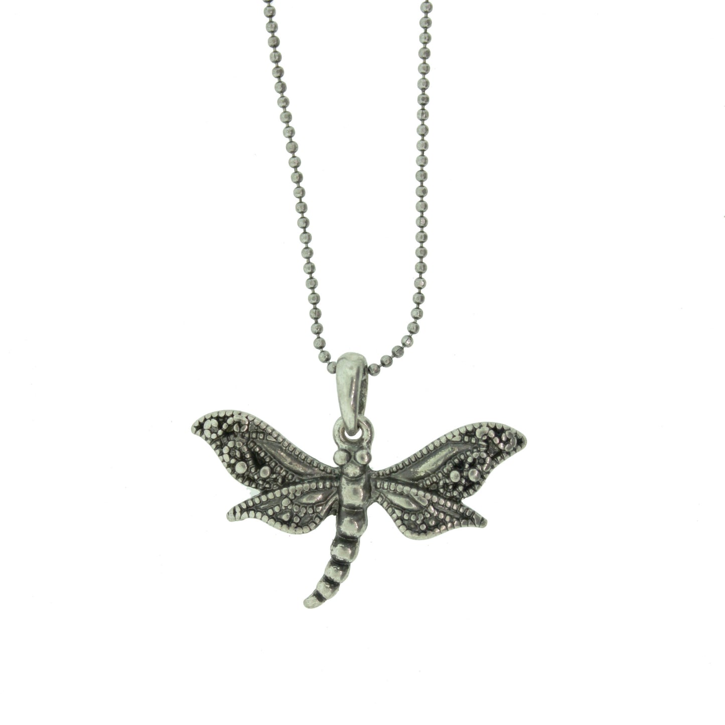16 inch Zinc Alloy Oxidized Metal Finish Dragonfly Necklace