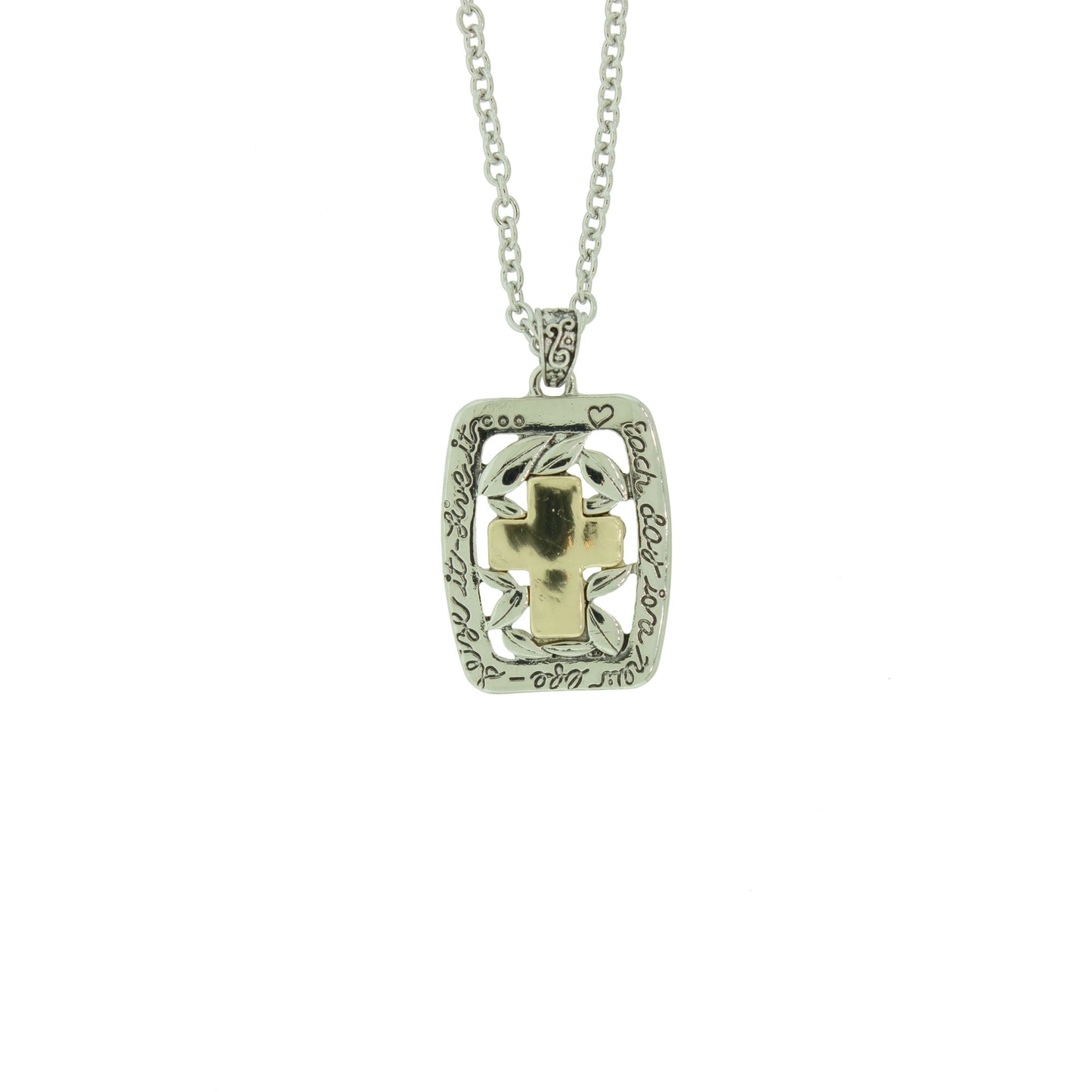 16 inch Zinc Alloy Silver & Gold Plated Cross Necklace