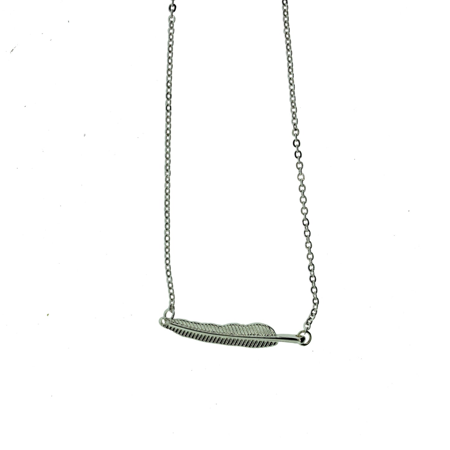 18 inch Zinc Alloy Gold Plated Feather Necklace