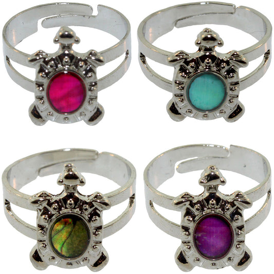 Zinc Alloy Silver Plated Turtle Rings