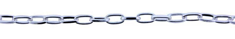 3 Foot Zinc Alloy Silver Plated Chain