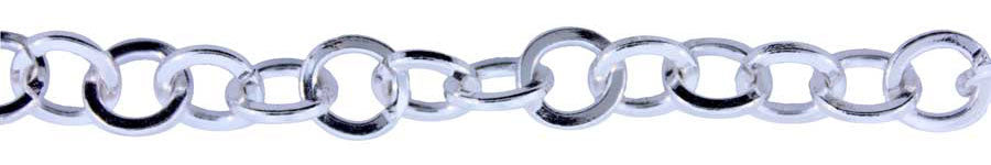 3 Foot Zinc Alloy Silver Plated Chain