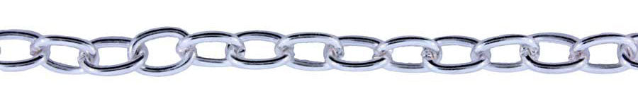 3 Foot Zinc Alloy Silver Plated Chain