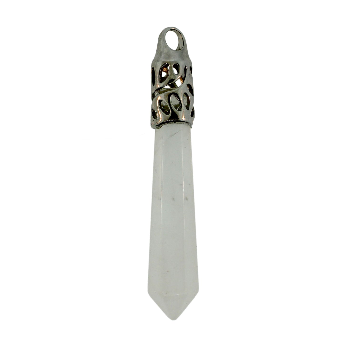62mm Rock Crystal Inlay Cap Taper Point Pendants