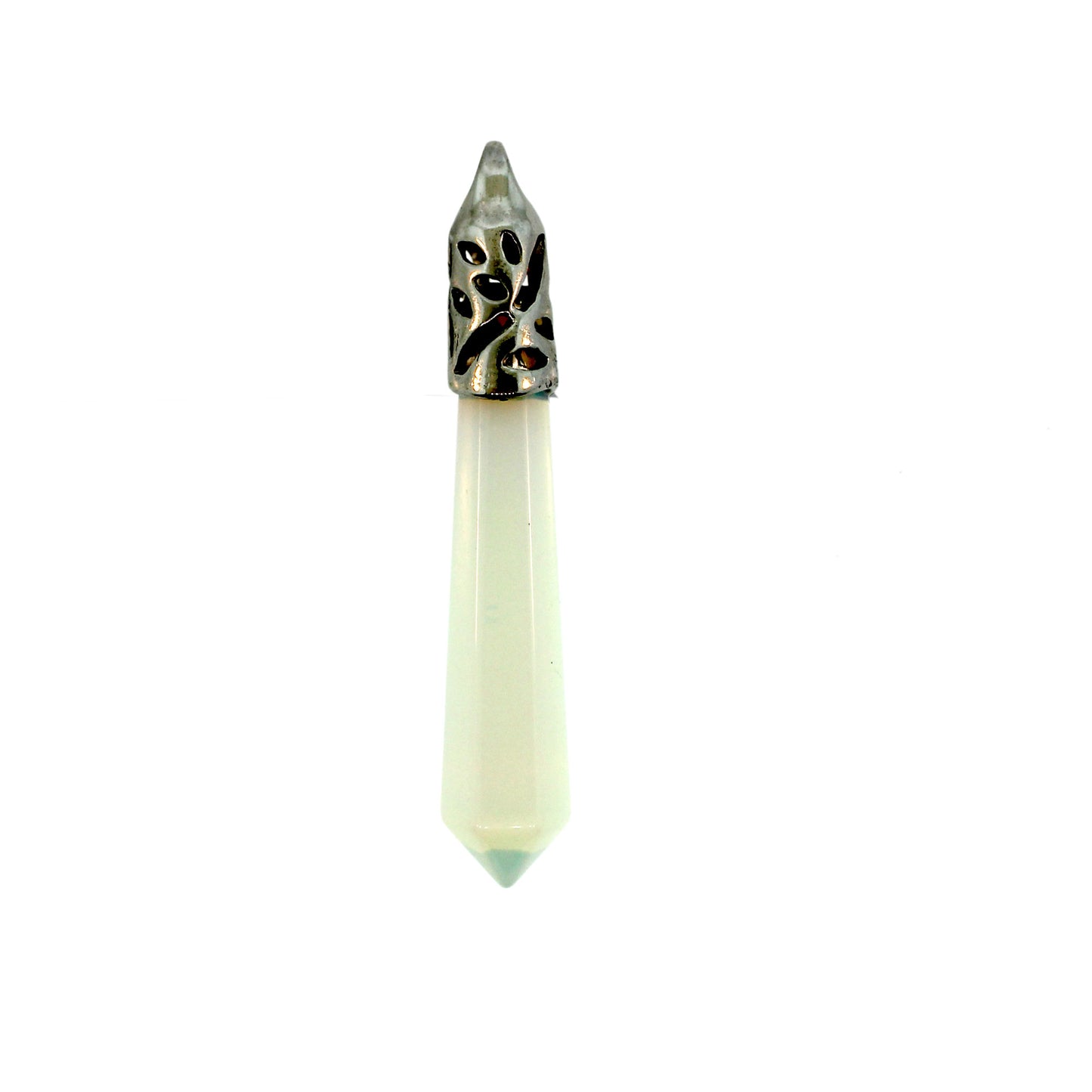 62mm Opalite Glass Inlay Cap Taper Point Pendants